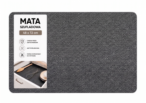 Mata ochronna antracyt 72×48 cm Sortowniki24 – szeroki prostokątny podkład na białym tle