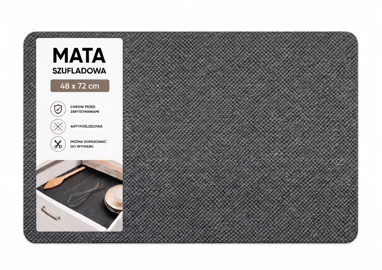 Mata ochronna antracyt 72×48 cm Sortowniki24 – szeroki prostokątny podkład na białym tle